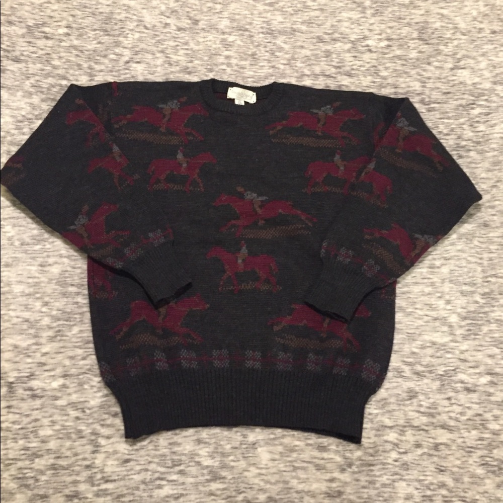 Vintage Tricots St. Raphael horse jockey sweater